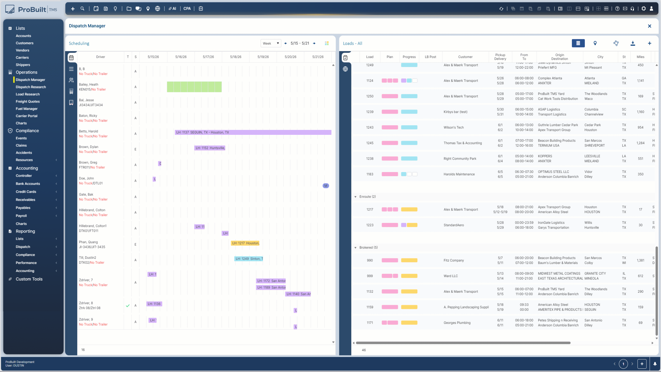 ProBuilt TMS application